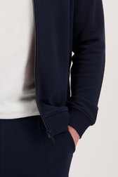 Donkerblauwe sweater met rits van Ravøtt voor Heren