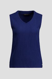 Productfoto 1 van Donkerblauwe top in structuurstof door Claude Arielle voor Dames