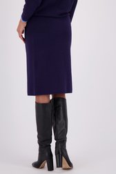 Achterkant van Donkerblauwe tricot rok door Claude Arielle voor Dames