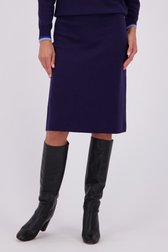Voorkant van Donkerblauwe tricot rok door Claude Arielle voor Dames
