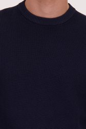 Detail van Donkerblauwe trui met ronde hals door Ravøtt voor Heren