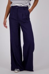 Voorkant van Donkerblauwe wijde broek door Louise voor Dames