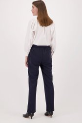 Donkerblauwe wijde broek met elastische tailleband van Claude Arielle voor Dames