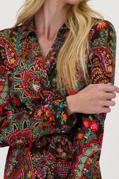 Donkerbruin kleedje met kleurrijke paisleyprint van Claude Arielle voor Dames