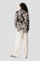 Donkerbruine blouse met lichtbeige print van Opus voor Dames