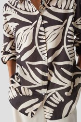 Donkerbruine blouse met lichtbeige print van Opus voor Dames
