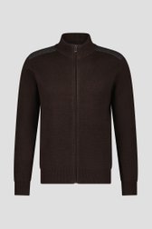 Donkerbruine cardigan met rits van Dansaert Blue voor Heren