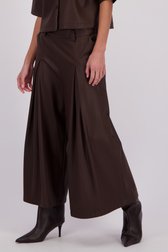 Voorkant van Donkerbruine culotte met leather look door D'Auvry voor Dames