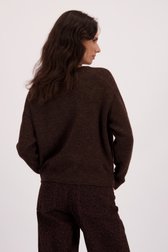 Achterkant van Donkerbruine gebreide trui met studs door Louise voor Dames