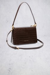 Productfoto 1 van Donkerbruine handtas met krokodillenstructuur door Laurent David voor Dames