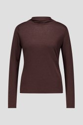 Productfoto 1 van Donkerbruine trui met opstaande kraag  door Louise voor Dames