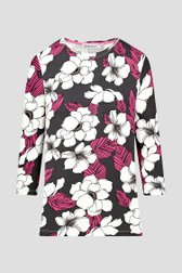Donkergrijs T-shirt met bloemenprint van Bicalla voor Dames