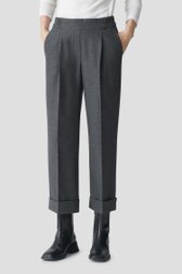 Donkergrijze fijngebreide broek van Opus voor Dames