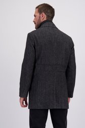 Achterkant van Donkergrijze mantel in tweed door Dansaert Black voor Heren