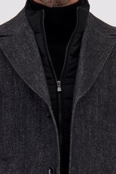 Detail van Donkergrijze mantel in tweed door Dansaert Black voor Heren