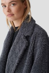 Donkergrijze teddy mantel van Opus voor Dames