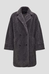 Donkergrijze teddy mantel van Opus voor Dames