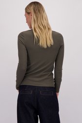 Achterkant van Donkergroen T-shirt met lange mouwen door Liberty Island voor Dames