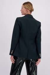Achterkant van Donkergroene blazer met gouden detailknopen door D'Auvry voor Dames