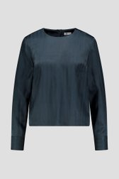 Productfoto 1 van Donkergroene blouse met subtiel gestreept motief door D'Auvry voor Dames