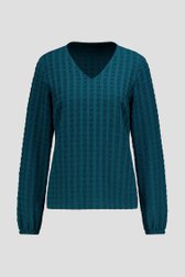 Productfoto 1 van Donkergroene blouse met V-hals door Claude Arielle voor Dames