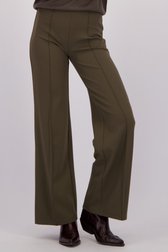 Detail van Donkergroene broek met naden - Straight fit door Liberty Island voor Dames