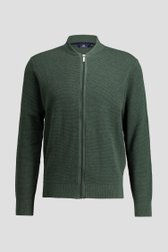 Productfoto 1 van Donkergroene gebreide trui met rits door Dansaert Blue voor Heren