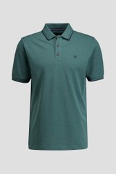 Productfoto 1 van Donkergroene gemêleerde polo met korte mouwen door Dansaert Blue voor Heren