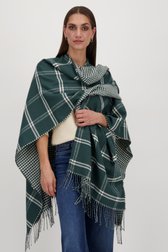 Donkergroene geruite cape van Opus voor Dames