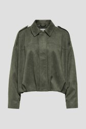 Productfoto 1 van Donkergroene jas in suède look door JDY voor Dames