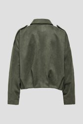 Productfoto 2 van Donkergroene jas in suède look door JDY voor Dames