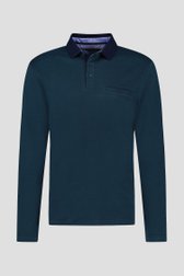 Donkergroene polo met lange mouwen van Dansaert Blue voor Heren