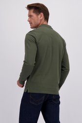 Achterkant van Donkergroene polo met lange mouwen door Dansaert Blue voor Heren