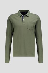 Productfoto 1 van Donkergroene polo met lange mouwen door Dansaert Blue voor Heren