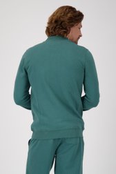 Donkergroene sweater met rits van Ravøtt voor Heren