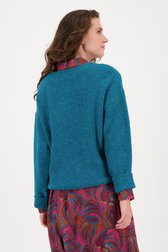 Donkergroene trui met kabelmotief van More & More voor Dames