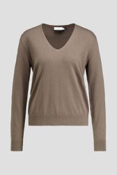 Productfoto 1 van Donkergroene trui met V-hals door Liberty Island voor Dames