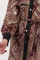 Donkerpaars kleed met paisley print van D'Auvry voor Dames