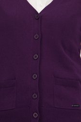 Donkerpaarse cardigan met ton-sur-ton knopen van Claude Arielle voor Dames