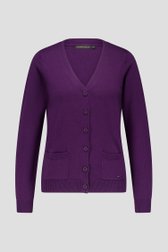 Donkerpaarse cardigan met ton-sur-ton knopen van Claude Arielle voor Dames