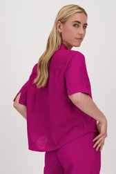 Donkerroze blouse in linnen van Opus voor Dames