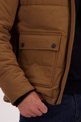 Détail de Doudoune marron avec capuche amovible de Ravøtt pour Hommes