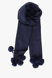 Echarpe bleu foncé avec pompons de Liberty Island pour Femmes