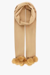 Écharpe d'hiver beige avec pompons de Liberty Island pour Femmes