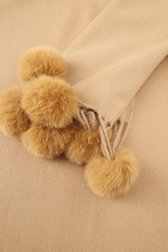 Écharpe d'hiver beige avec pompons de Liberty Island pour Femmes