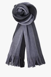 Écharpe en tricot côtelé bleu et gris de Michaelis pour Hommes