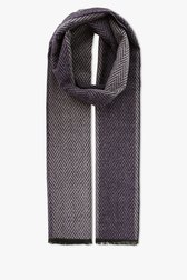 Écharpe grise avec motif à chevrons bleu marine de Michaelis pour Hommes