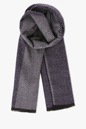 Écharpe grise avec motif à chevrons bleu marine de Michaelis pour Hommes