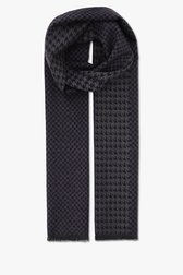 Écharpe grise avec motif pied-de-poule bleu de Michaelis pour Hommes