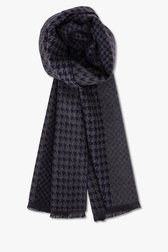 Écharpe grise avec motif pied-de-poule bleu de Michaelis pour Hommes